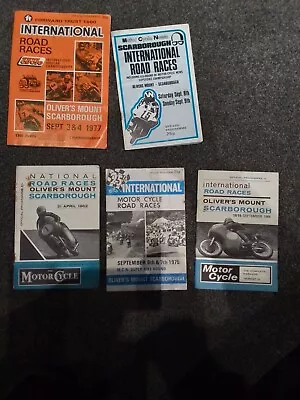 OLIVERS MOUNT  INTERNATIONAL MOTOR CYCLE ROAD RACES Programmes 1962-1977 • £15