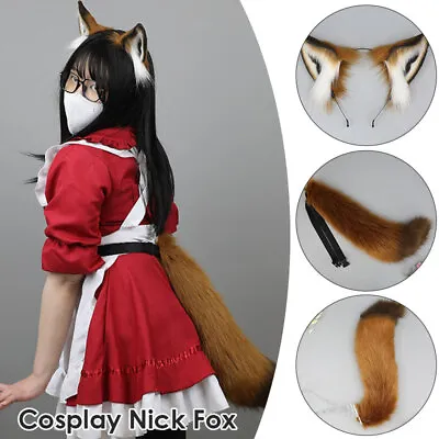 Cute Fox Ear Headband Fluffy Long Tail Faux Fur Animal Cosplay Costume Props. • $12.82