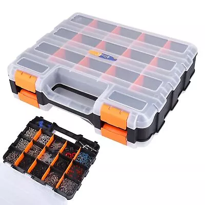 Small Tool Box Organizer Parts Storage Box Double Side Hardware Organizer 34 ... • $28.82