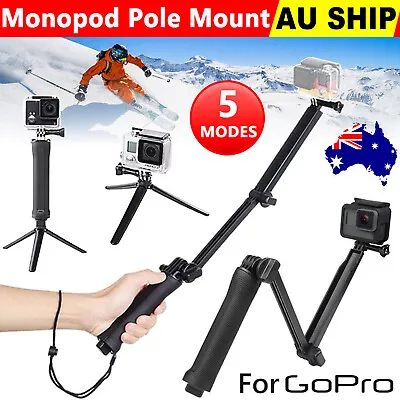 $12.99 • Buy Monopod Selfie Stick Handheld Tripod 3 Way  Shutter For GoPro Hero 9 8 7 6 5