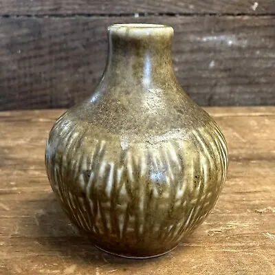 2 1/4” Mid-Century Modern Studio Crafted Ceramic Bud Vase Signed KMGRUNDER • $10