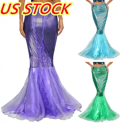 US Women Ladies Sequined Mermaid Tail Skirt Party Photography Costume Dress Up • $7.27