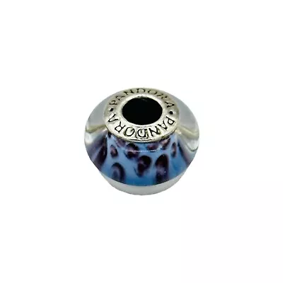 Authentic Pandora ALE Murano Glass Purple Dot Charm 925 Sterling Silver • £96.47