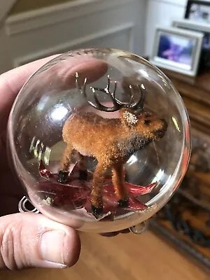 $49.99 • Buy Vintage Kunstlerschutz West Germany Deer Stag Buck Diorama Christmas Ornament