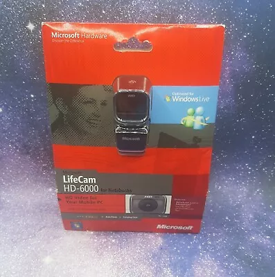 Microsoft LifeCam HD-6000 For Notebook 720p HD Video TrueColor 360° Rotation • $40.79