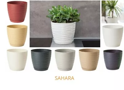 Sahara Plant Pots With Saucers For Indoor And Outdoor Plastic Flower Pot • £2.67