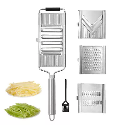 Vegetable Slicer 4 In1 Stainless Steel Graters Handheld Vegetable Chopper Slicer • $24.29