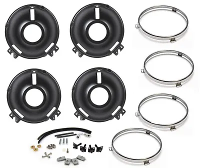 New! 1969 Ford MUSTANG Front Headlight Buckets Complete Rebuild Kit W/ Rings HW • $149.90