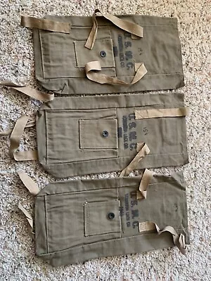 WW2 USMC Demolition Bag Original USGI Marked “U.S.M.C. Scranton Lace Co. 1945” • $60