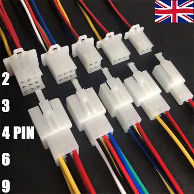 Car Auto Motorcycle Electrical Connector Plug Socket Kit Cable 2/3/4/6/9 Pin Way • £3.59