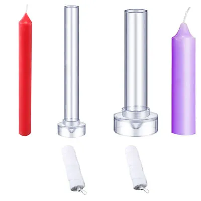 Long Pole Pillar Candle Mould Clear Plastic Candlestick Mold DIY Making Handmade • £4.31