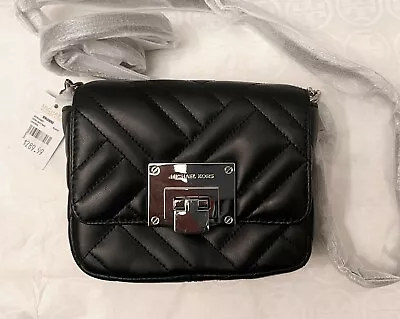 New Michael Kors Vivianne Sloan Leather Shoulder Bag Mini Black Crossbody Belt • $149.99