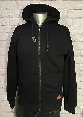 Buffalo David Bitton Men Size Small Sherpa Lined Zip-Up Hoodie Black • $14.95