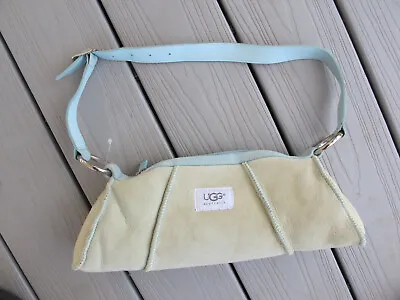 UGG Australia Suede Leather Sheepskin Baby Blue Bag • $15