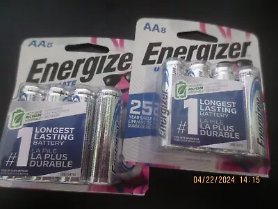 (16) 2 8ct Packs New Energizer L91SBP Ultimate Lithium AA Batteries..GREAT$ 4-23 • $6.99