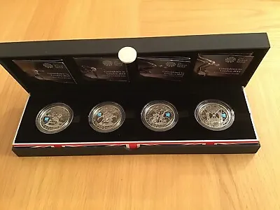 2009 2012 Countdown To London Olympics Silver Proof 4 Four Coin Set COA • £280