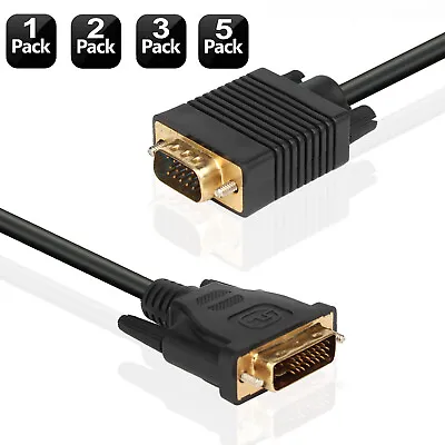 $15.19 • Buy 1080P DVI To VGA Adapter DVI-D 24+5 Male To VGA 15Pin Male For Laptop, PC Host