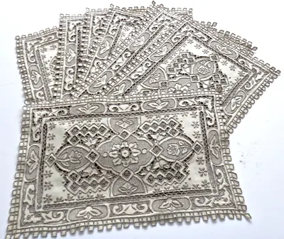 (8) Chee Foo Embroidery Linen Placemats Vintage Madeira Style Dense Handwork • $185