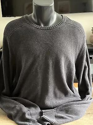 Men’s Eddie Bauer Gray Pullover Long Sleeve Sweater 100% Cotton Sz XLT • $15