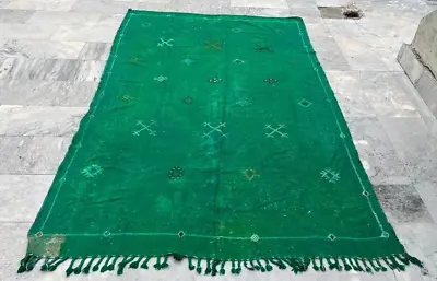 Antique Moroccan KilimWool KilimSabra KilimTraditional Kilim 5x8 Ft Free Ship • $300