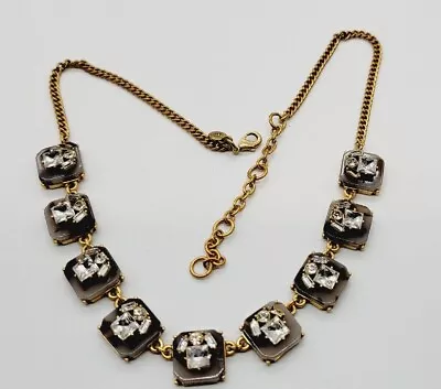 J. Crew Crystal Tortoise Necklace Runway Statement 21 In • $13.49