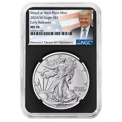 2024 (W) $1 American Silver Eagle NGC MS70 ER Trump Label Retro Core • $57.05