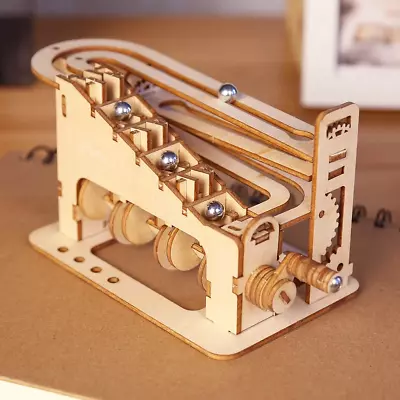 Mechanical Spiral Marble Run: 3D Wooden Puzzle Kit - DIY Model Building Fun • £12.97