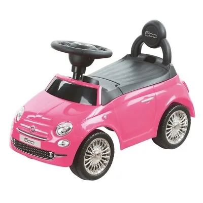 Kids Toddlers Ride On Car Fiat 500 Pink Girls Baby My First Push Along Toy B/O • £69.99