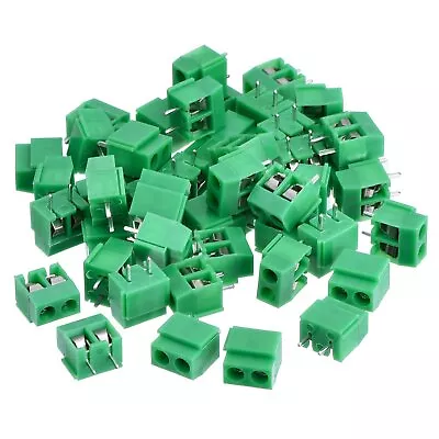 50 Pieces 2 Pin 5 Mm Pinch PCB Mount Screw Terminal Block Connector 300V 10A ... • $14.47