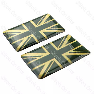 Union Jack Green Gold Badges MGF BRM MG TF Mini 200/400 • £5.99