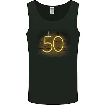 50th Birthday Neon Lights 50 Year Old Mens Vest Tank Top • £9.99