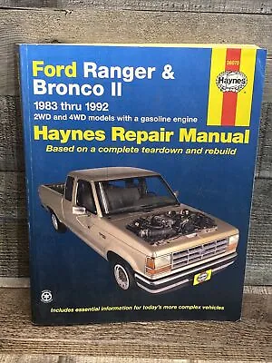 Haynes 36070 Repair Manual For Ford Ranger & Bronco II 2WD 4WD 1983 - 1992 NICE • $12.99