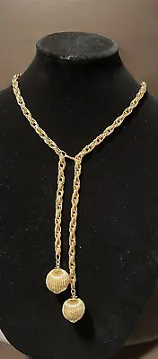 Vintage Unmarked Monet Lariot Ball Drop Necklace • $39.99