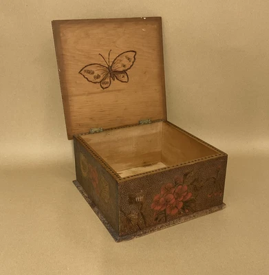 £68 • Buy Antique Arts And Crafts Movement Large Pokerwork Box Liberty ? C1900 