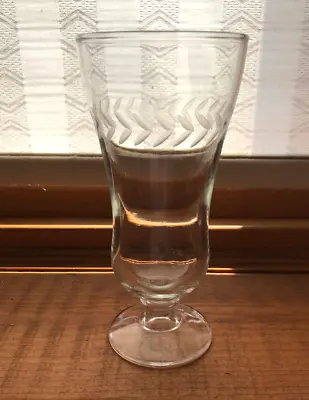 Set Of 4 Vintage Etched Clear Parfait Glasses Etched Design • $5.99