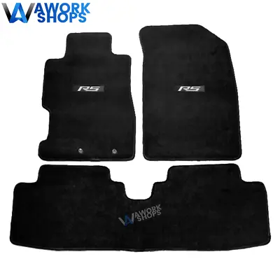 For 01-05 Honda Civic 02-05 Civic Si Black Nylon Floor Mat Carpet W/ RS 4pcs Set • $57.99