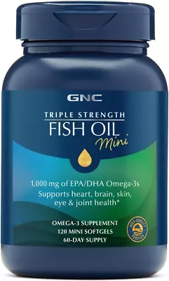 GNC Triple Strength Fish Oil Mini120 Mini Softgels • $35