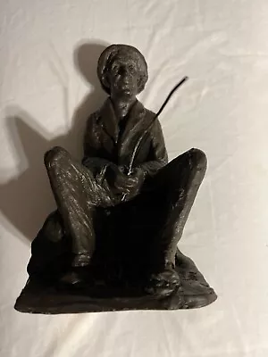 VTG Michael Garman King Of The Road Fisherman Bronze Sculpture  • $21.99