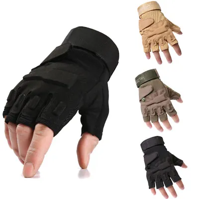 3 Color Half Finger Gloves Anti-slip Army Fingerless Motorcycle Gloves US • $11.99