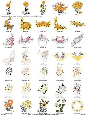 940 FLOWERS DAISY SUNFLOWER FUCHSIA Embroidery Machine Designs Patterns PES USB • $10.95