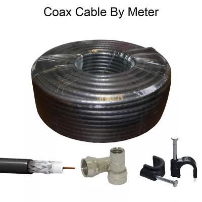 £2.99 • Buy RG6 Coax Cable Coaxial Black White Brown Satellite Freesat Sky Virgin TV Aerial