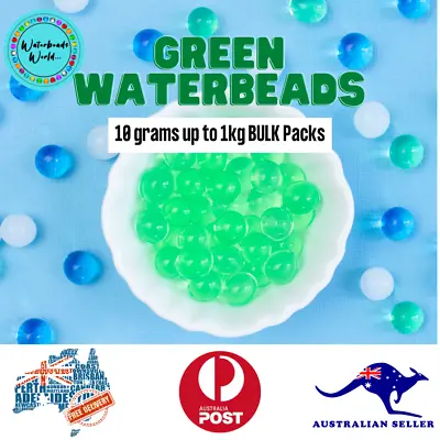 Green Water Beads Orbeez Water Crystals Water Pearls - 10grams- 2kg BULK • $2