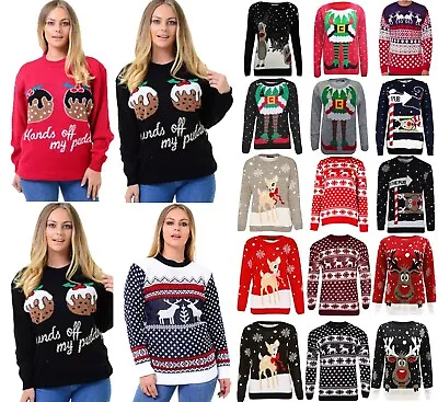 $15.31 • Buy Women's Ladies Christmas Jumper Knitted Novelty XMAS Sweatshirt Pullover Top UK