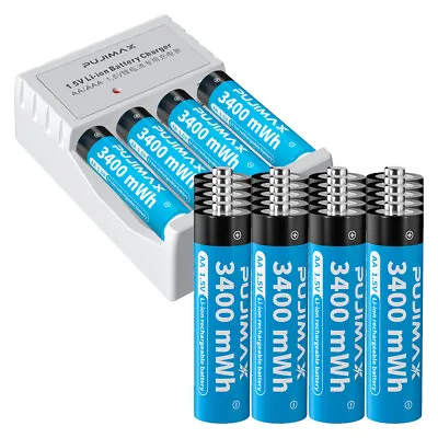 1.5V AA AAA Rechargeable Li-ion Batteries With Fast Lithium Battery Charger LOT • $8.99