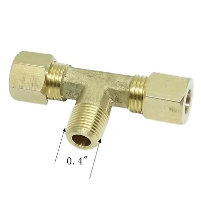 Brass 1/4  Tube OD Compression X 1/8  Male NPT Branch Tee Fitting Adapter • $7.99