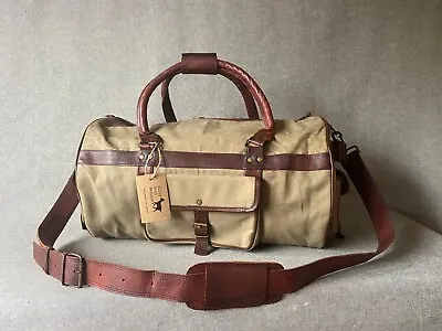 Waxed Canvas Duffel Bag Heavy Duty - 40% OFF - Goat Leather WC-D20R • $73.98