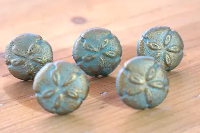 $15.99 • Buy 5 Shell Sand Dollar Drawer Pulls Cabinet Bathroom Nautical Knob Cast Iron Decor