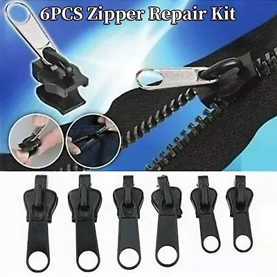 6Pcs Instant Zipper Universal Instant Fix Zipper Repair Kit Replacement Zip • £3.31