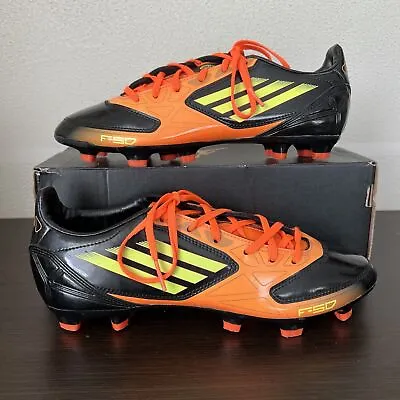 Rare Adidas F50 F10 TRX FG Football Soccer Cleats Boots Orange Black US 8.5 UK 8 • $188.01