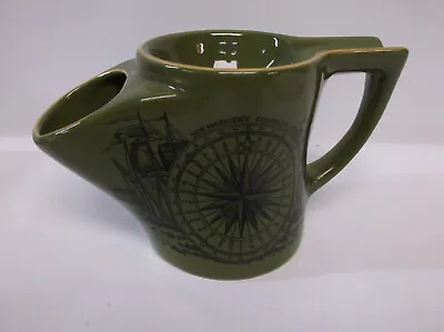 Hoffritz Green Gold Trim Shaving Mug Mariner's Compass & Sailor's Farewell Poem • $29.95